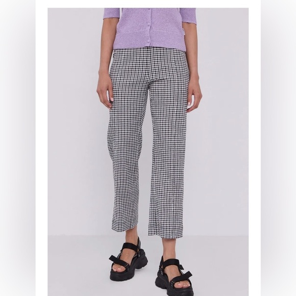 Bimba Y Lola - Green and White Checkered Women's Pants - Picture 1 of 8